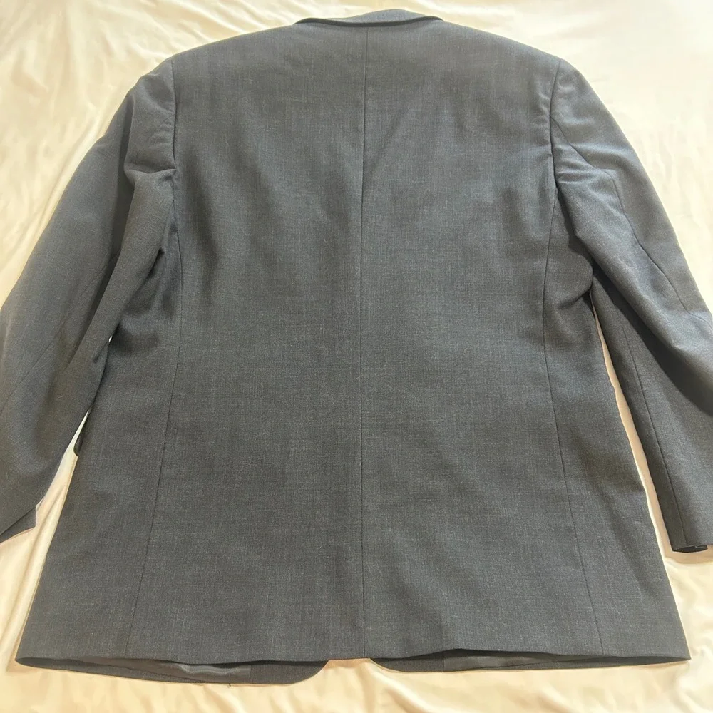 Versini Mens Charcoal Grey 100% Pure Wool 3 Button Suit Jacket Blazer Size 44R